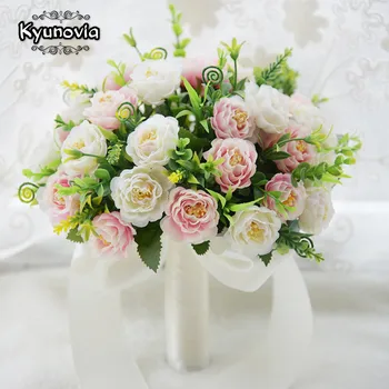 Kyunovia Djeveruša Flowers pink vjenčanje buket umjetni cvijet buque casamento svadbeni buket za vjenčanje ukras FE94