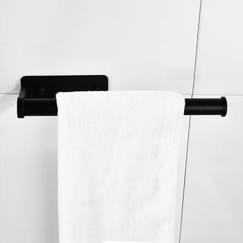 Kupaonica ručnik bar crna aluminij vješalica za ručnike visi držač zidni multi-purpose vertikalni papirnati ručnik držači za kuhinje