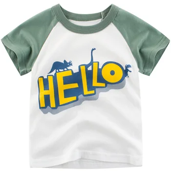 Pamučna Majica Za Dječake Bager Ljeto 2020 Crtani Žaba Print Majica Kratkih Rukava Za Djecu, Dječaci Majica Dinosaur Vrhovima