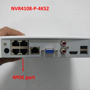 Dahua NVR 4CH NVR4104-P-4KS2 NVR4108-P-4KS2 Smart 1U 4PoE port 4K & H. 265 Lite mrežni video rekorder sa rezolucijom od 8 Mp