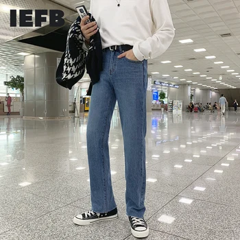 IEFB proljeće široke traperice za muškarce korejski moda univerzalne ravne hlače modne jesenske široke hlače trend nove traper hlače 4240
