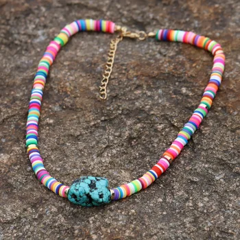 VONNOR žena ogrlica ogrlica polimer gline prirodni kamen privjesak ogrlica ovjes 2021 Božić Novu godinu pokloni djevojke nakit