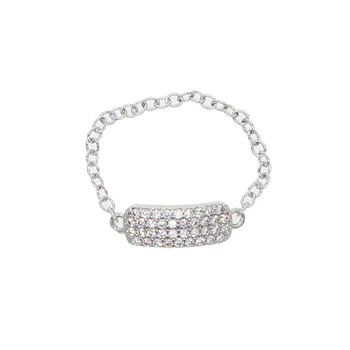 Uzorak dizajna nove prsten srebrna boja AAA kubni Cirkon prsten za vjenčanje šik lanca Šarm prst nakit za žene