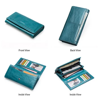 Contact's Long Clutch torbice za žene torbi telefon džep prirodna koža ženski novčanik držač kartice novčani torbu Carteira
