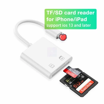2 u 1 Lightning Adapter SD/TF Card Reader driver Kit za iPhone 12 Pro Max Mini 11 X XS XR Pro Max SE2 iPad Mini Pro Air3 Air4 iOS 14