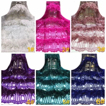 Francuski šljokice cvjetne čipke tkanina 2019 visoke kvalitete čipke s perjem i šljokicama afričke čipke i tkanine сетчатое čipka nigerijski čipka