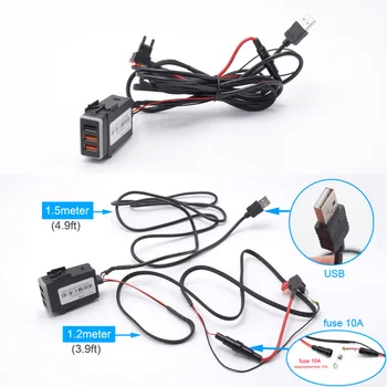 XCGaoon QC3.0 Quickcharge 3 USB porta auto punjač s USB Audio Plug & Play kabel za NISSAN