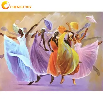 CHENISTORY DIY Oil Painting By Numbers Color Dancer Woman Slika Paint By Number ručno oslikana jedinstveni dar 60x75cm okvir za sliku