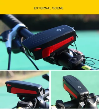USB Punjiva vodootporni pametni senzor zvučnik svjetla vanjski jahanje, planinski bicikl zaslon osjetljiv na rog zatrubi svjetla