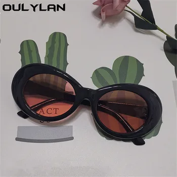 Oulylan ovalni sunčane naočale Žene NIRVANA Kurt Cobain sunčane naočale Clout naočale vintage naočale Muškarci Žene crno bijeli Eyewears