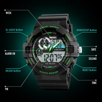SKMEI Hot Military Sport Watch Men Top Brand Luxury Waterproof Electronic LED Digital Watch For Men Male Clock Relogio Masculino