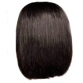 2021 ženski crne duge ravne perika srednje dužine šiške perika 12 inča brazilski crni kratki ravnu kosu prirodni vertikalni perika kose