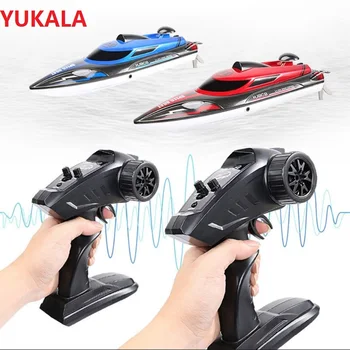 YUKALA Premium Quality HJ808 RC Boat 25km/h 2.4 G High Speed Remote Control Racing Ship Water Speed Boat Children Model Toy Kids