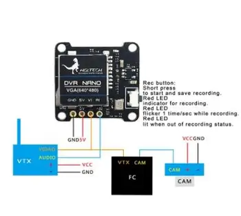 HGLRC DVR za NANO Mini Video Recorder podrška za reprodukciju zapisa SD kartica za RC modele FPV Multicopter Monitor Camera Parts