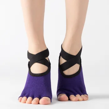 PHABULS Joga Socks for Women with Non-Slip Toeless Half-Toe Socks for Ballet,Hot Joga i Pilates (All Size)