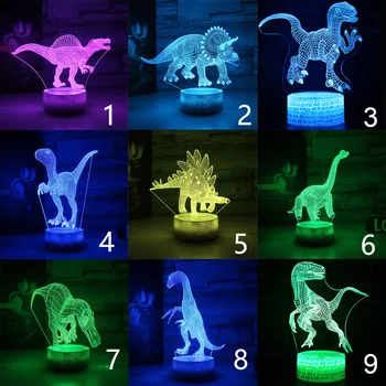 Radni stol svjetlo 3D darove nakit lampe za noćno svjetlo sladak Jure dinosaura dovela je atmosferu unutarnja rasvjeta slatka svijetle