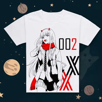 Unisex anime Cos DARLING in the FRANXX HIRO ZERO TWO ICHIGO svakodnevni pamučna majica T T Shirt