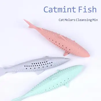 Catmint Fish TikTok Mačka Bite Čišćenje Zuba Molarni Igračka Catmint Silikonska Riba Mačja Trava