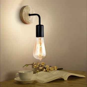 2 kom./lot stare drvene zidne lampe E27 žarulja klasicni industrijski zidna lampa za kuću potkrovlje Dnevni boravak noćni lampe bra