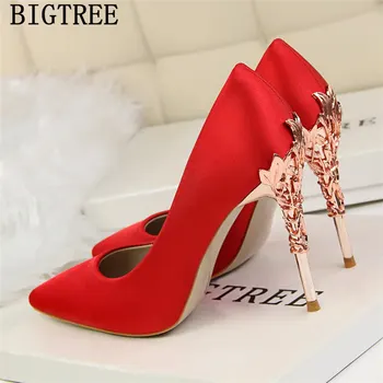 Crvene Štikle Cipele Vjenčanje Nevjesta Novi Dolazak 2020 Žene Visoke Štikle Haljina Cipele Su Žene Crne Štikle Bigtree Cipele Zapatos Mujer Tacon