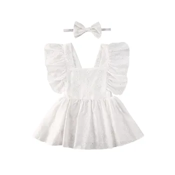 2 komada Božić novorođenče beba djevojčica fly-rukav pamuk bijeli kombinezon odjeća Princeza čipke kombinezon haljina Kombinezon odijelo