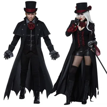 Halloween vampir par muškarci odijela krvavi lijepo odijelo žena steampunk вампирша uniforma setovi za brojanje krvi