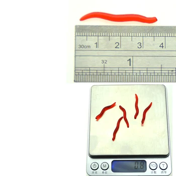 200 kom. svjetlo crveni crv mekani silikon mamac Artficial воблер za ribolov mamac bavi riblje škampi dodataka bas Šaran дождевого crv