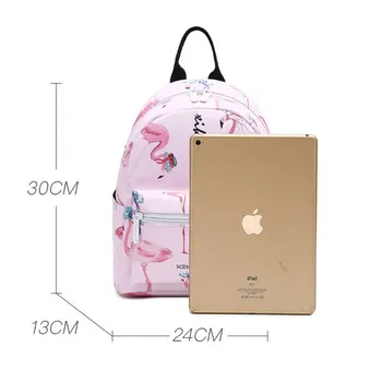 Koko mačka Fashion Teenagers Girls Ruksak Flamingo Printed School Bags ženski putni ruksak Sac A Dos Mochila Bolsos Mujer