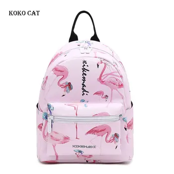 Koko mačka Fashion Teenagers Girls Ruksak Flamingo Printed School Bags ženski putni ruksak Sac A Dos Mochila Bolsos Mujer