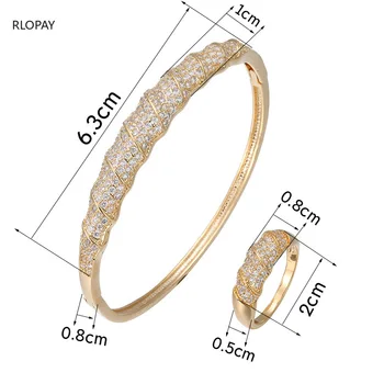 Pletena kubni Cirkon pljuska bakrene narukvice nakit narukvica s prstenom vjenčanje vanjski narukvica-prirubnica luksuzne svadbene dekoracije