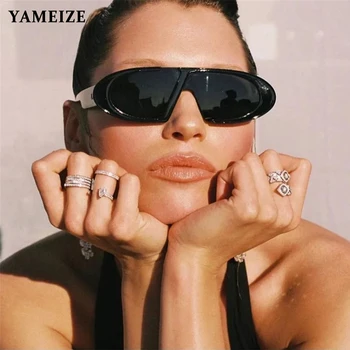 YAMEIZE ženska moda sunčane naočale stare punk sunčane naočale Ovalni stana vrhu sunčane naočale ženski Leopard Oculos De Sol Mujer UV400