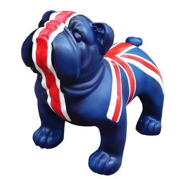 Britanski buldog kip ručne izrade skulptura umjetnosti pas smola obrt home dekor trgovine 42 cm L3018