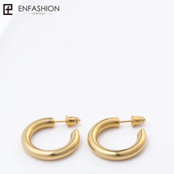 Enfashion male naušnice puna zlatna boja vječnost naušnice od nehrđajućeg čelika krug naušnice za žene nakit EC171023