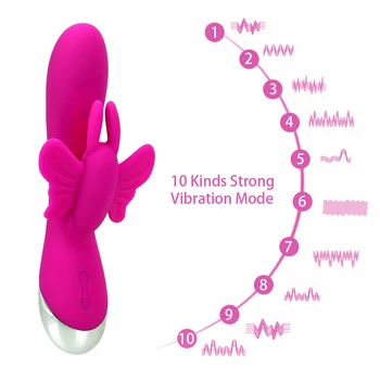 IKOKY 10 Brzina leptir dildo vibrator sex shop sex igračke za žene stimulator klitorisa AV coli štapić