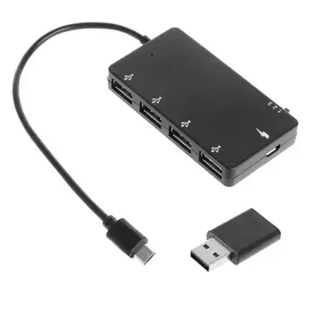Micro USB OTG 4-portni hub USB muški na Micro USB ženski adapter kabel za Windows Tablet za Android smartphone PC