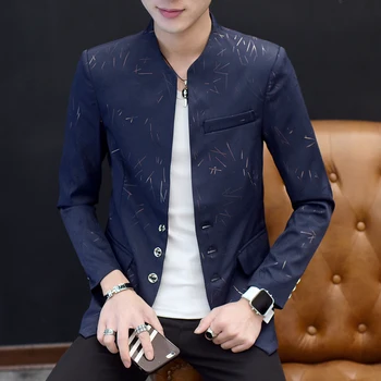 Kineski stil muški Slim Fit blazer muški dizajn plus size tunica osoba casual muške Slim Fit odijelo jakna pjevač odijelo 6XL 5XL