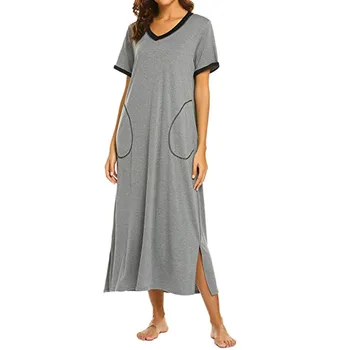 Ženska spavaćica kratkih rukava spavaćica ultra-soft puna dužina pidžama haljina svilene haljine za žene i ogrtač Pijama Mujer