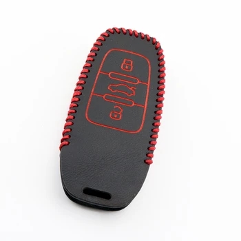 Kožni držač ljuske ključ odgovara za Audi A3 Q5 SQ5 A5 i S5 A6 S6 A7 S7 S8 A8 2013-2018 s 3 pomoću daljinskog ključa pribor torba kutija