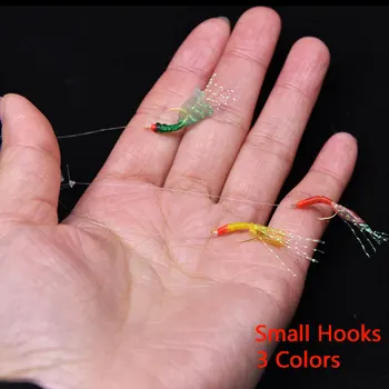 10 ruku gumeni umjetna riblja koža Sabiki rigs sea fishing string hooks, sabiki samodur veličina kuka 7, 3 boje
