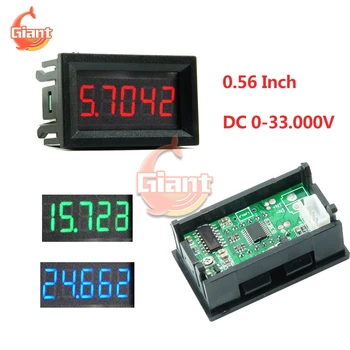0.56 Inch DC 0-33V 3 žice LED digitalni voltmetar voltmetar voltmetar alat crvena zelena plava prikaz 5 znamenki 12V voltmetar