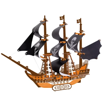3D drvene puzzle jedrilicu gusarski brod zagonetke trajekt model DIY jedriličarska brod djeca obrazovanje igračke Crni biseri broj