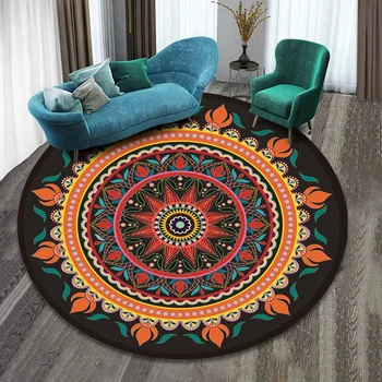 Novi kratki medo Mandala tepih okruglog oblika tepiha za dnevni boravak, spavaće yoga mat jastuk sjedala противоскользящая водопоглощающая