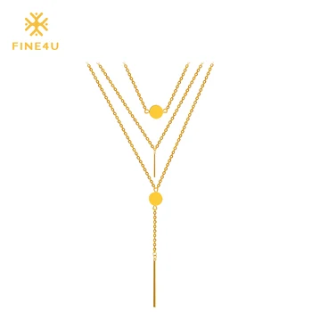 2018 Novi FINE4U N028 316L nehrđajućeg čelika privjesak ogrlica tri sloja choker ogrlice Za žene vjenčanje nakit
