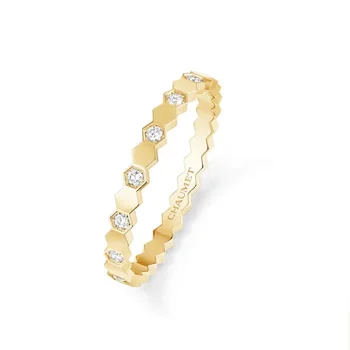 Klasični žuto zlato 14K муассанит prsten godišnjica vjenčanja RingHoneycomb polaganje svjetlosti luksuzno prsten