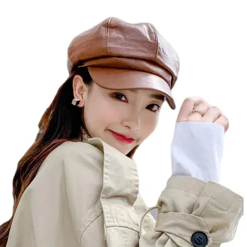 BINGYUANHAOXUAN 2019 novi usjev pune boje, proljeće i jesen PU uzima svakodnevni plima koreanska verzija ženski šešir odraslog poklopac