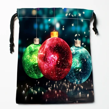 Sretan Božić Drawstring torbe Novu godinu dekor 18X22CM soft satin tkanina poklon torba Resuable za pohranu odjeće torba za cipele torba