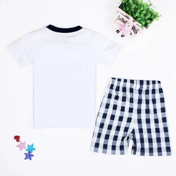 Ljetni komplet odjeće za dječake dječja sportska odijela dječaci pidžama skup za djecu pamuk s kratkim rukavima majica+provjeriti hlače DS30