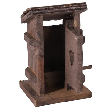 1/12 minijature lutkine drveni imitacija Seoski wc za uređenje dollhouse pribor