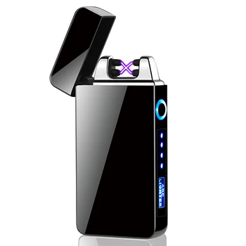 Dvostruka Duga USB električni upaljač zaslon osjetljiv na vatru plazma luka e-upaljač za cigarete ветрозащитный metal novost upaljače muški dar