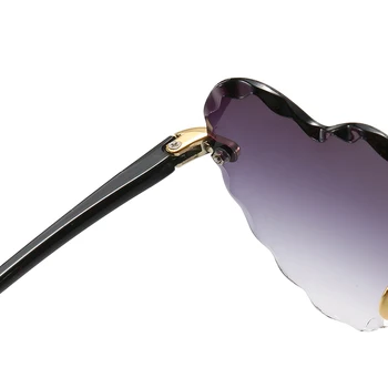 2020 nove sunčane naočale u obliku srca modne marke dizajnerske rimless slatka seksi dame gradijent ispunjava sunčane naočale UV400 Party Oculos